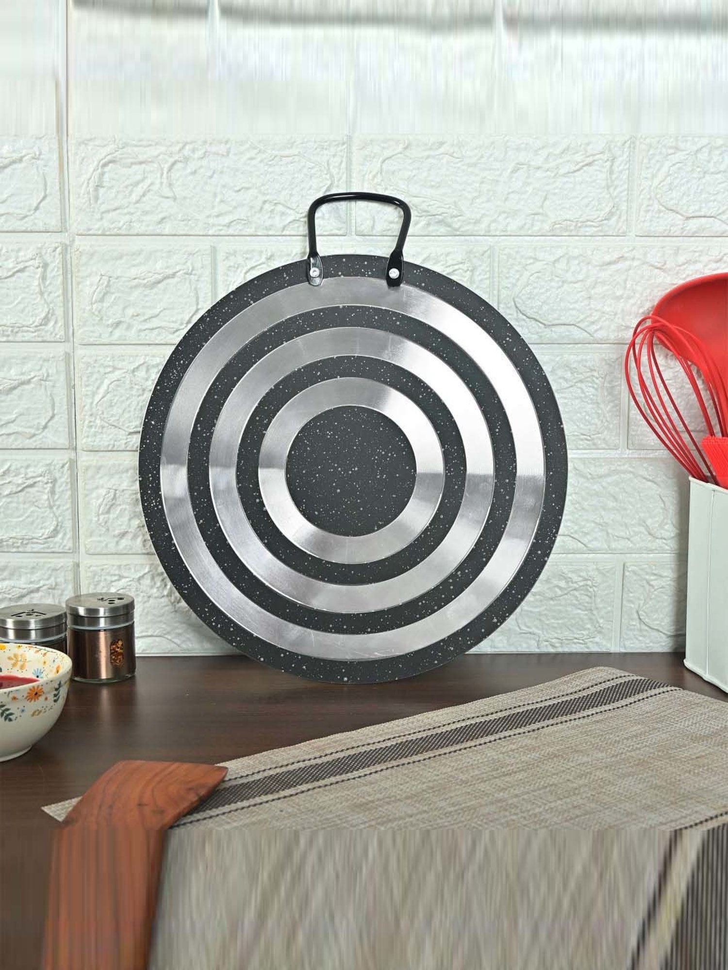 Nirlon Pure Grade Virgin Aluminium Non-stick Induction Base Flat Tawa - 26 cm Diameter