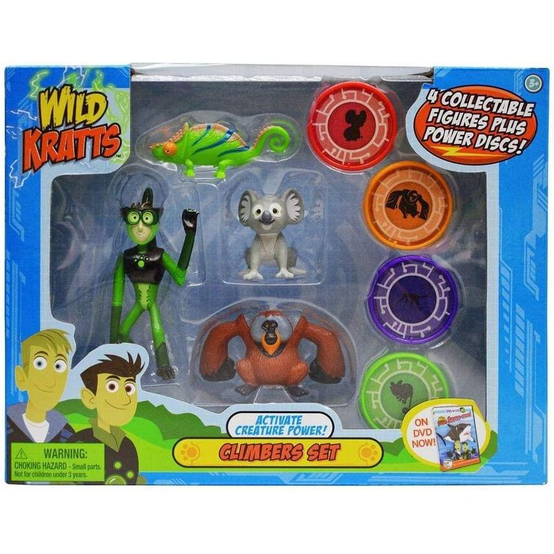 Jazwares Wild Kratts Action Figure Toy Set - Activate Creature Power - Climbers, Set of 4
