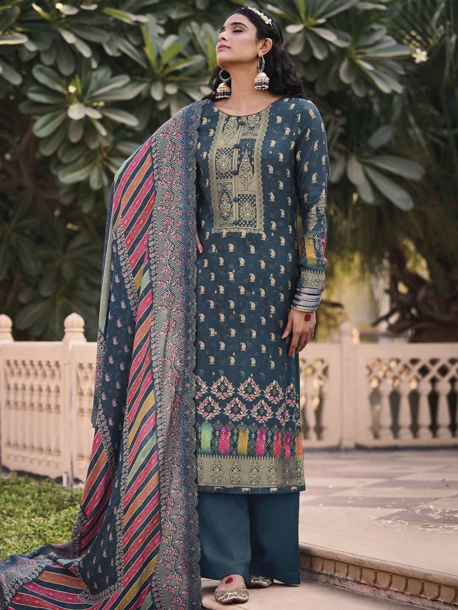 Salwar Studio Red Embroidered Blouse