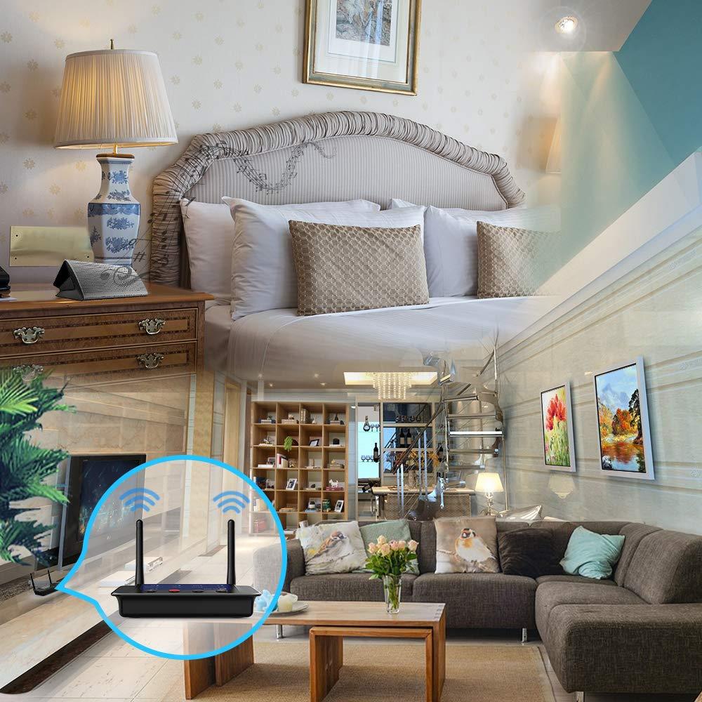 1Mii B03 Long Range Bluetooth 4.2 Transmitter Receiver Bluetooth Audio Adapter Bluetooth Transmitter, aptX Low Latency & HiFi Sound, Optical RCA AUX 3.5mm for TV PC Home Stereo