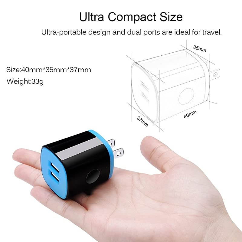 USB Type C Charger Compatible for Moto Z3 PlayG6G6 PlusG7G8 Play PowerZ4Z2 ForceZ2 PlayX4ZZ DroidZ Force Droid 2 Port USB Adapter Wall Charger with 6FT USB C Fast Charging Cable Cord