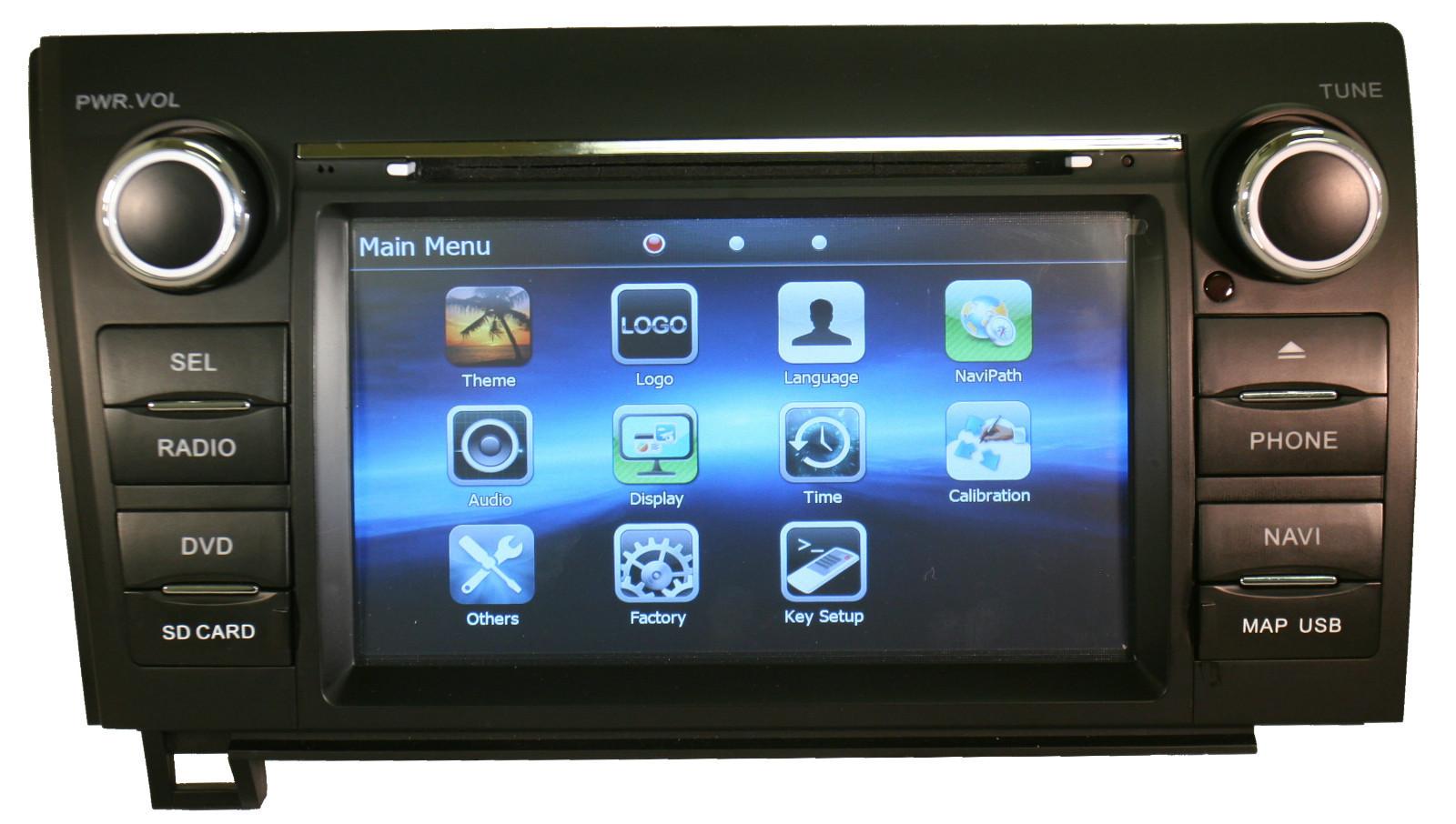Toyota Tundra 2007-2012 K-Series In-Dash Multimedia Navigation GPS System Radio FM/AM Aux iPod DVD USB CD SD Double Din Bluetooth