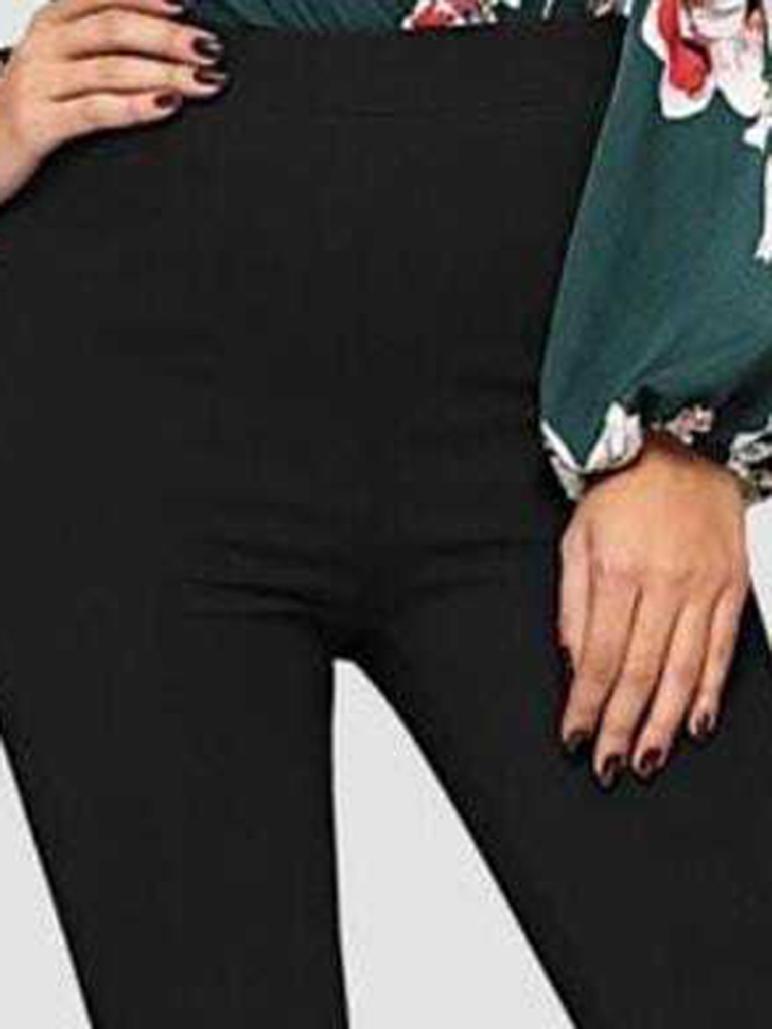 Broadstar Black Regular Fit High Rise Bootcut Trousers