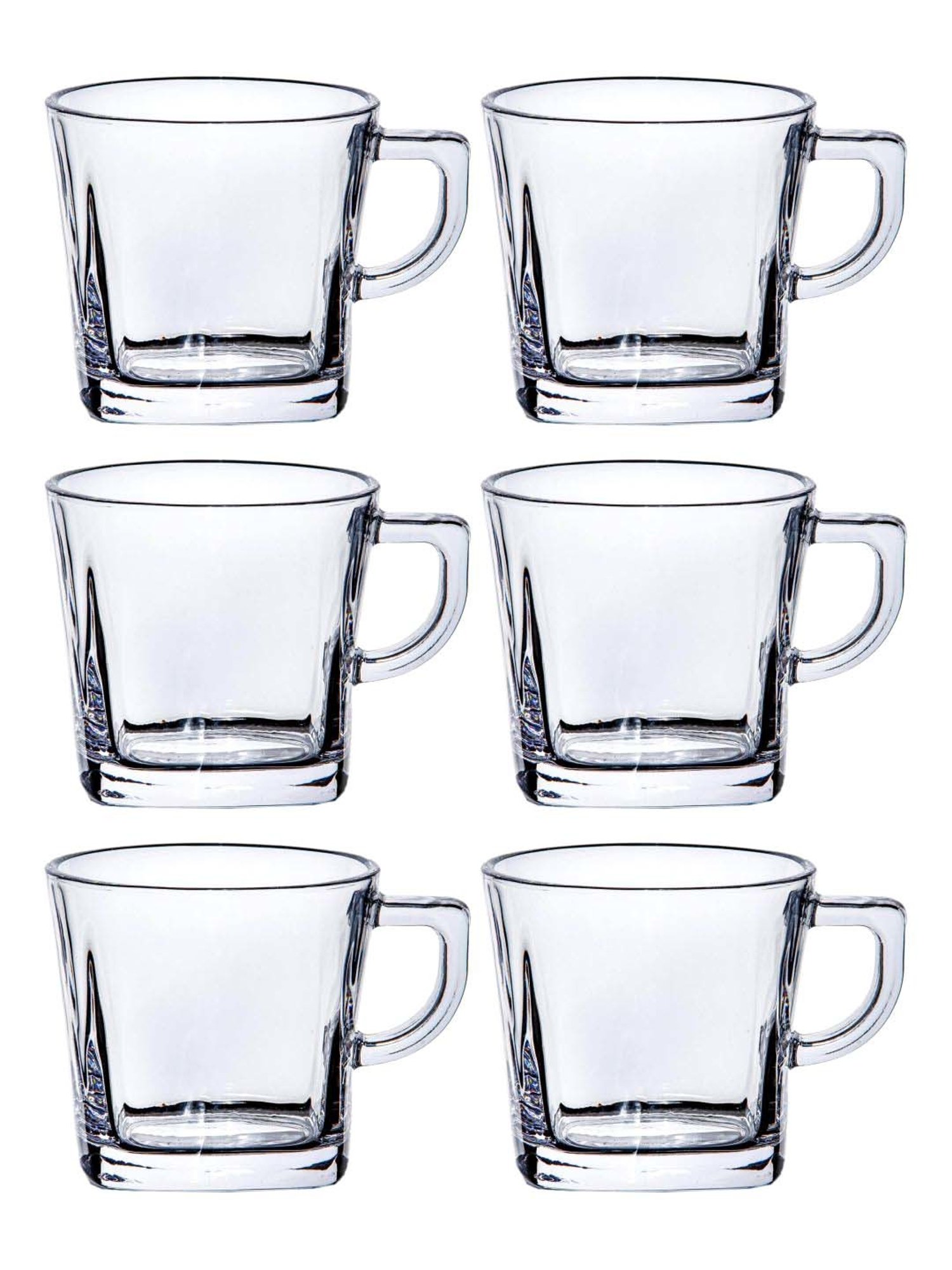 Goodhomes Transparent Glass Coffee Mug (0.21 L) - Set of 6