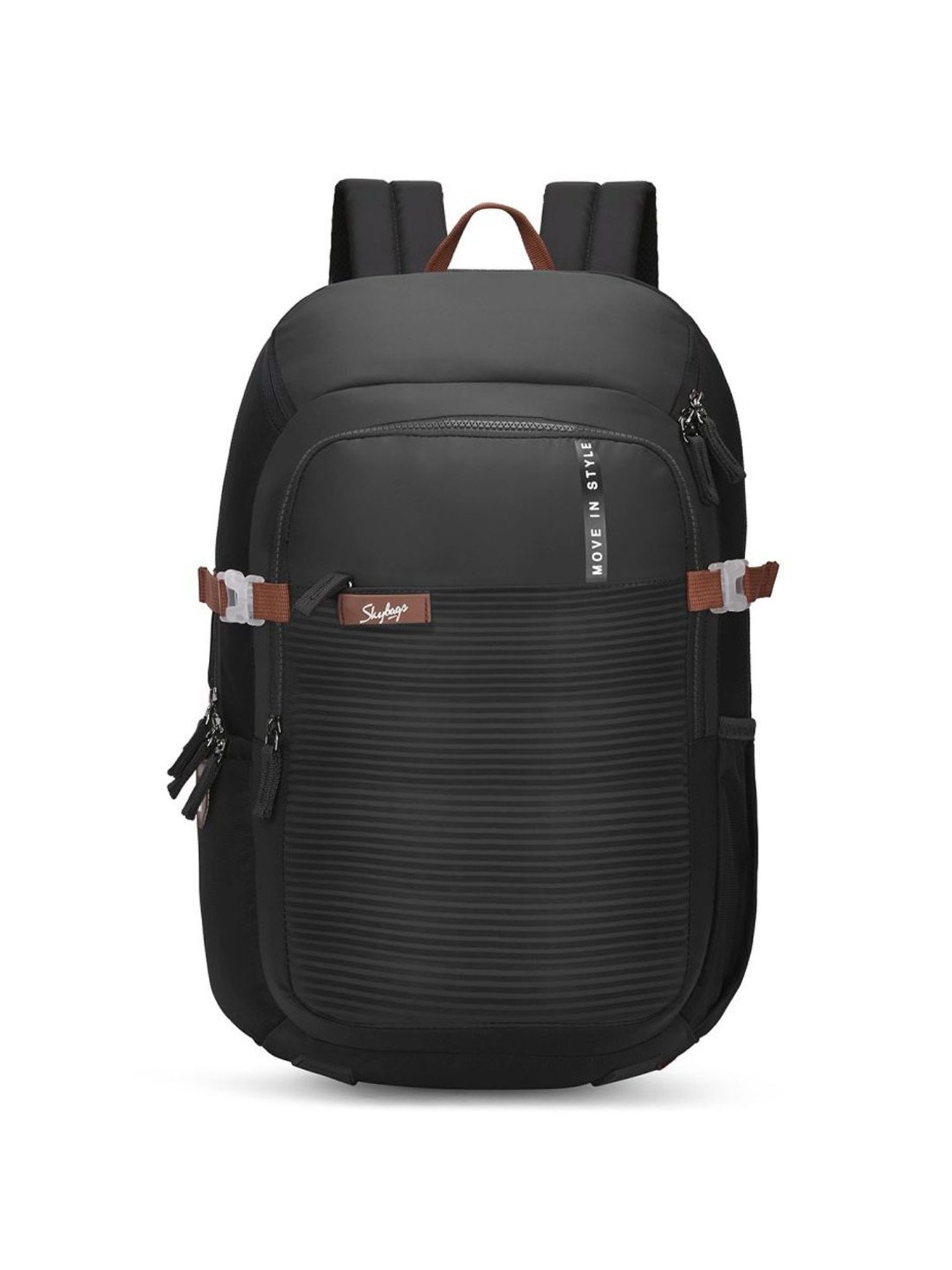 Skybags Protech Dark Grey Polyester Printed Laptop Backpack - 25 Ltrs