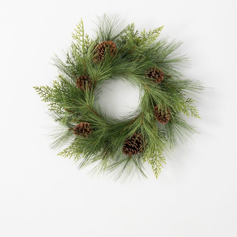 Sullivans Pinecone Artificial Mini Wreath 18"H Green