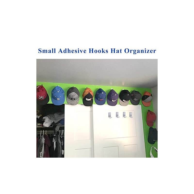 Adhesive Hooks Hat Hooks Rack for Wall Mounted Hangers 304 Stainless Steel Waterproof Stick on Hooks Strong & Durable (Max Load up to 4Lbs)-20 Packs