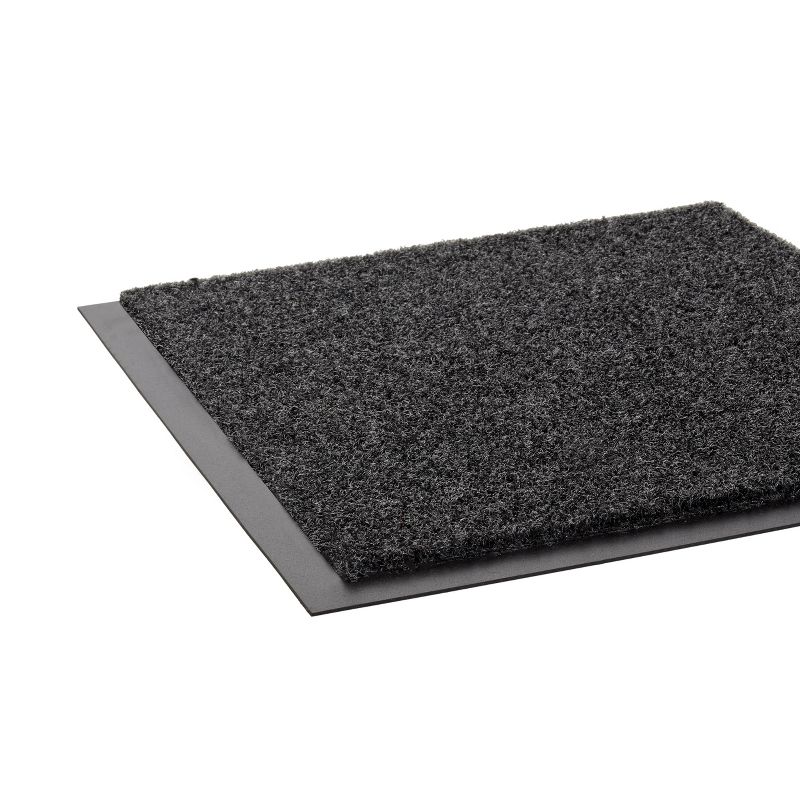 1'4"x2'4" Rectangle Indoor and Outdoor Polyurethane Floor Mat Black - PiccoCasa