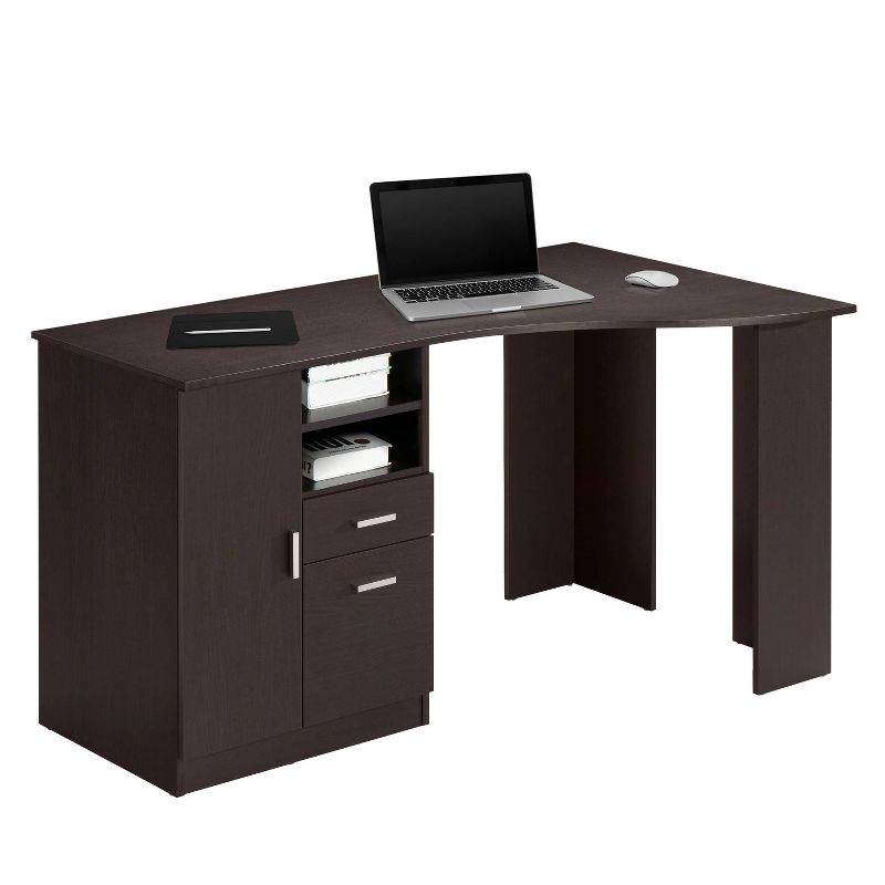 Classic Office Desk with Storage Espresso - Techni Mobili