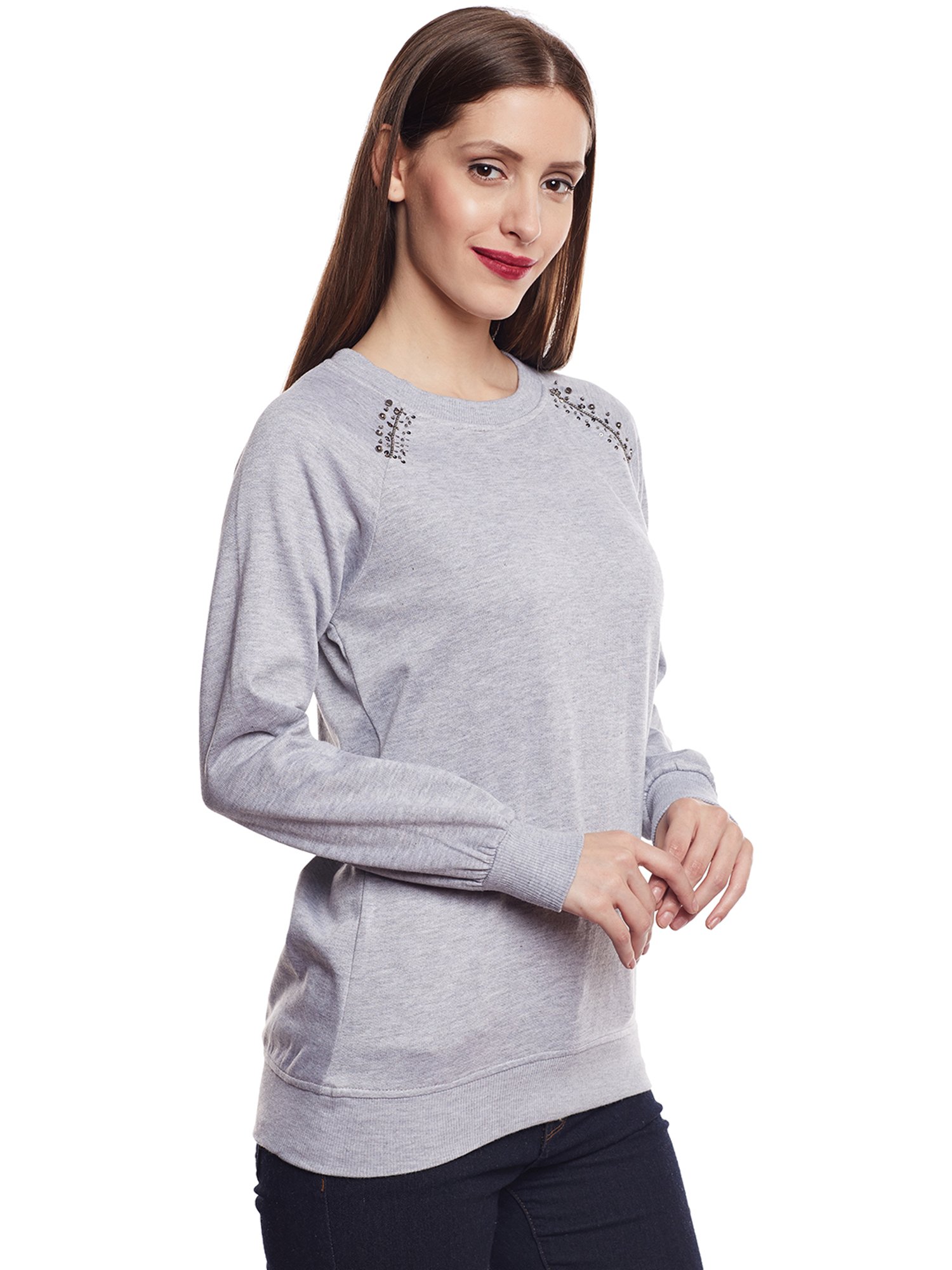 Belle Fille Grey Embellished Sweatshirt