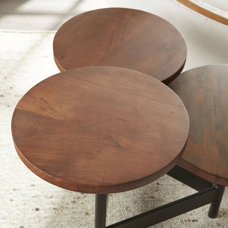 Agra Side Table Cherry/Metal - Steve Silver Co.