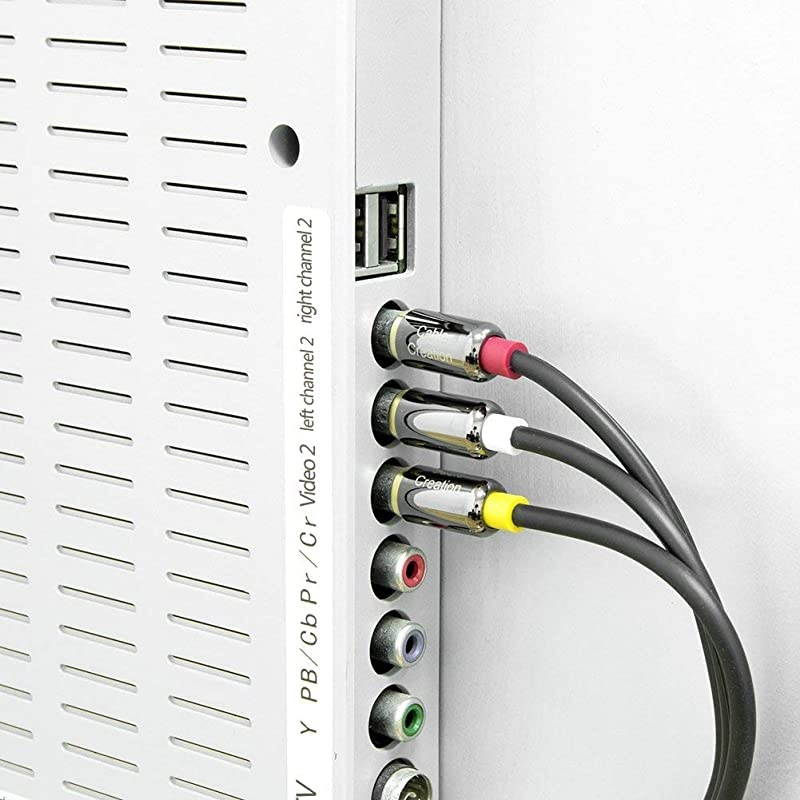 RCA Cable 6FT  3RCA to 3RCA Composite Video Audio AV Y Splitter Cable Compatible with SetTop Box Speaker Amplifier DVD Player 24K Gold Plated Connector