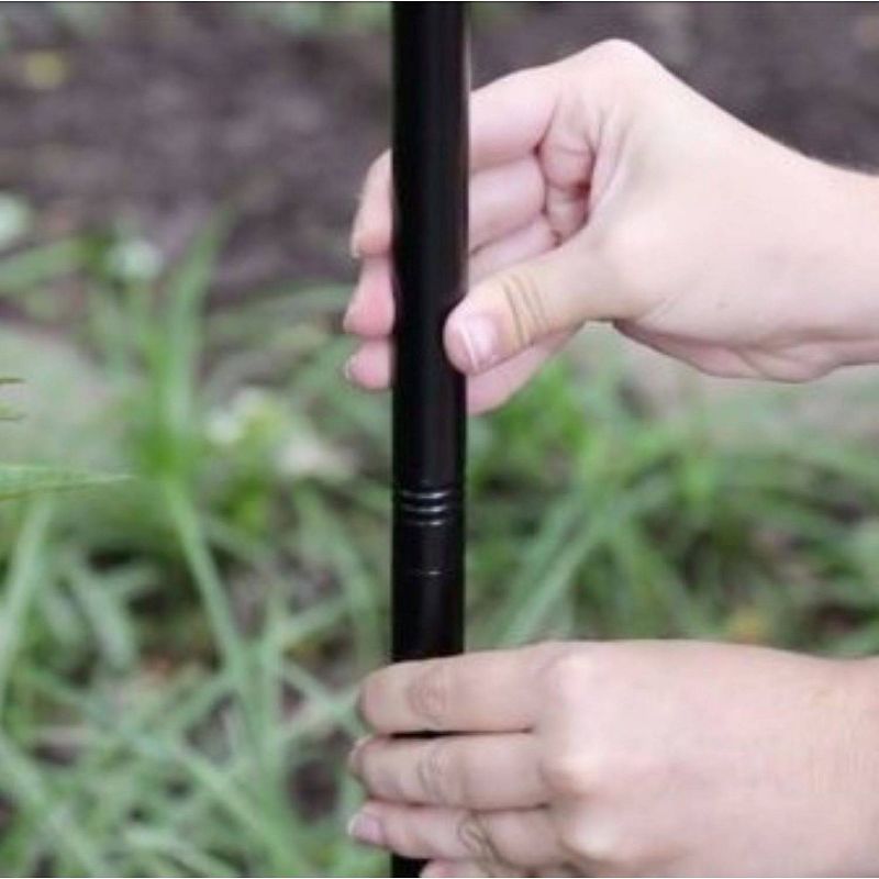2pk 58" 4-Piece Replacement Metal Torch Pole Black - TIKI