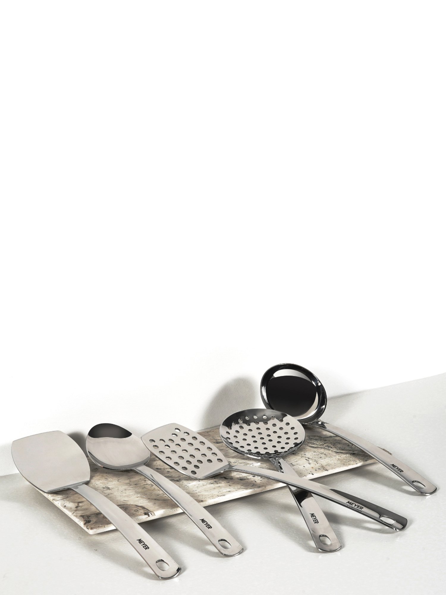 HAZEL Silver Stainless Steel Spatula with Beveled Edge