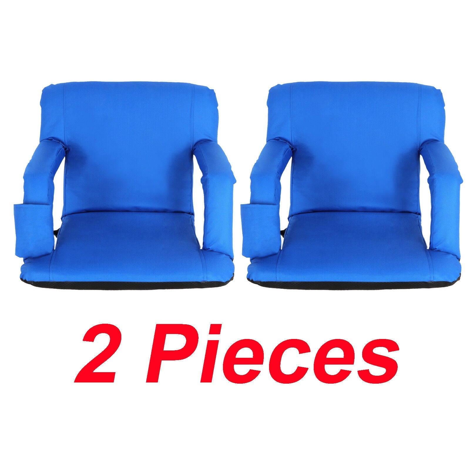 2 Pcs Folding Stadium Seat Chair Bleachers 5 Reclining Positions Benches