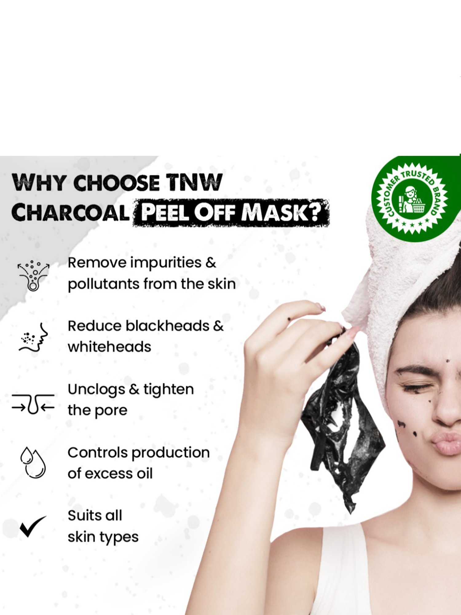 TNW-The Natural Wash Charcoal Peel Off Mask - 100 gm