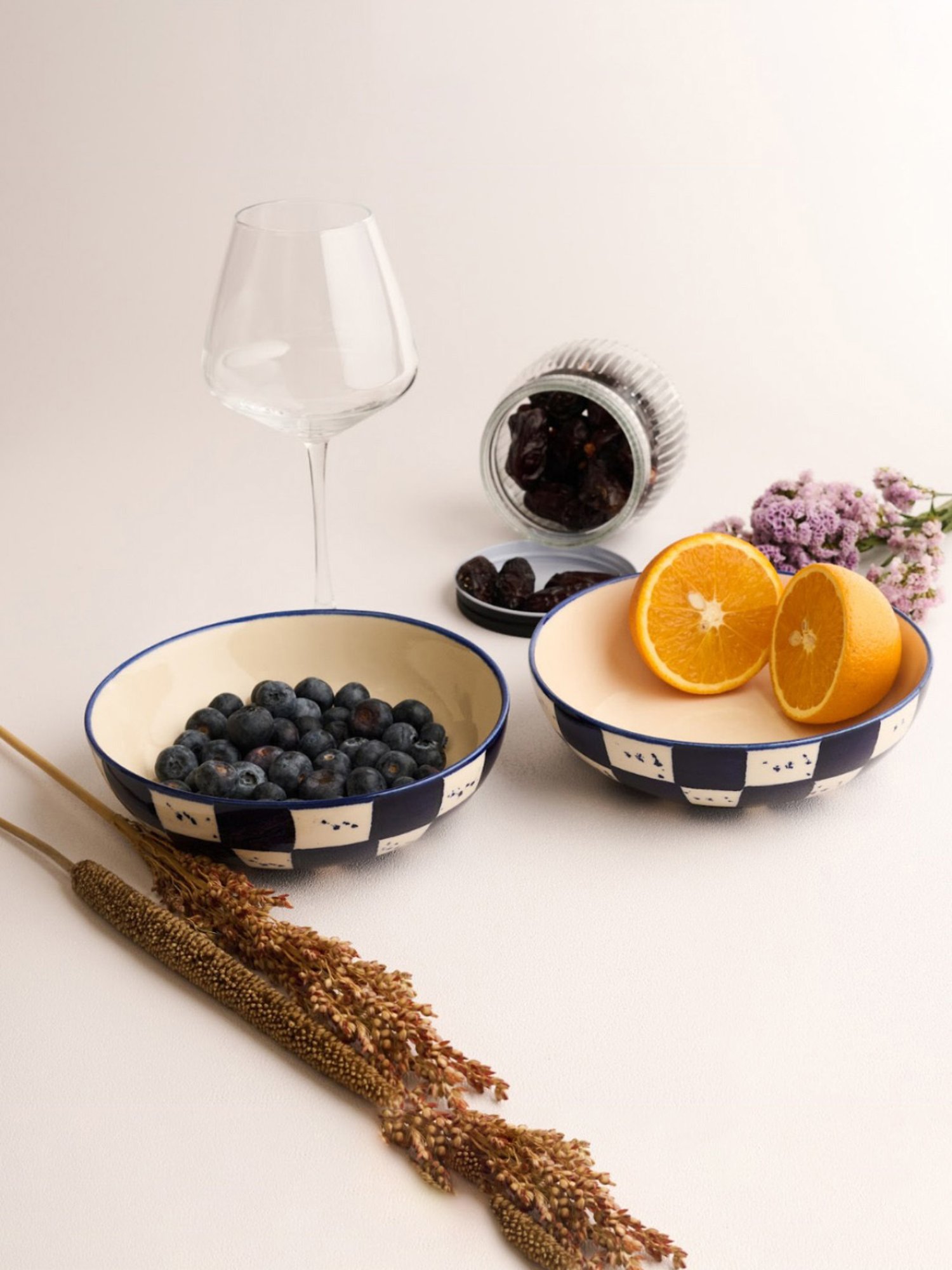 BlackCarrot Blue & White Ceramic Snack Bowls Set of 2