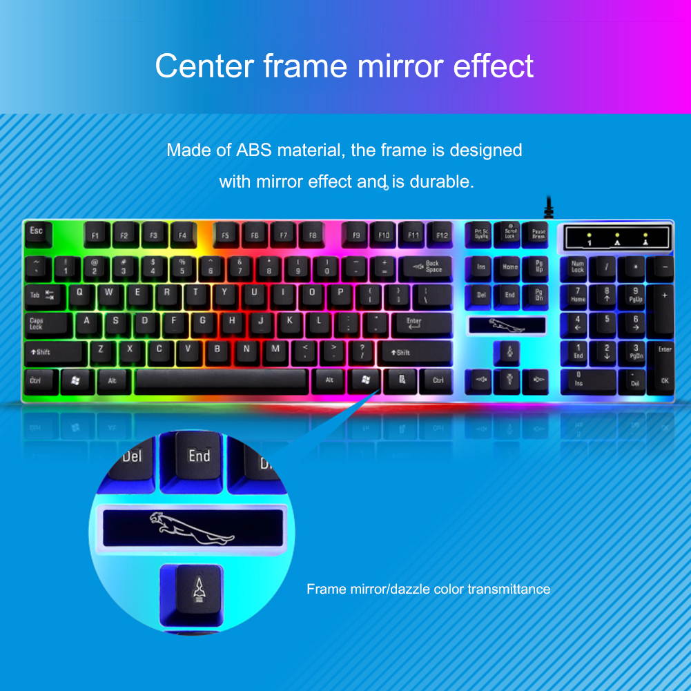 Brightup Wired Gaming Keyboard and Mouse Combo, Led Rainbow Backlit Keyboard Quiet Metal Keyboard & Gaming Mouse for PS5/PS4/Xbox/Pc Gamer/Computer/Laptop