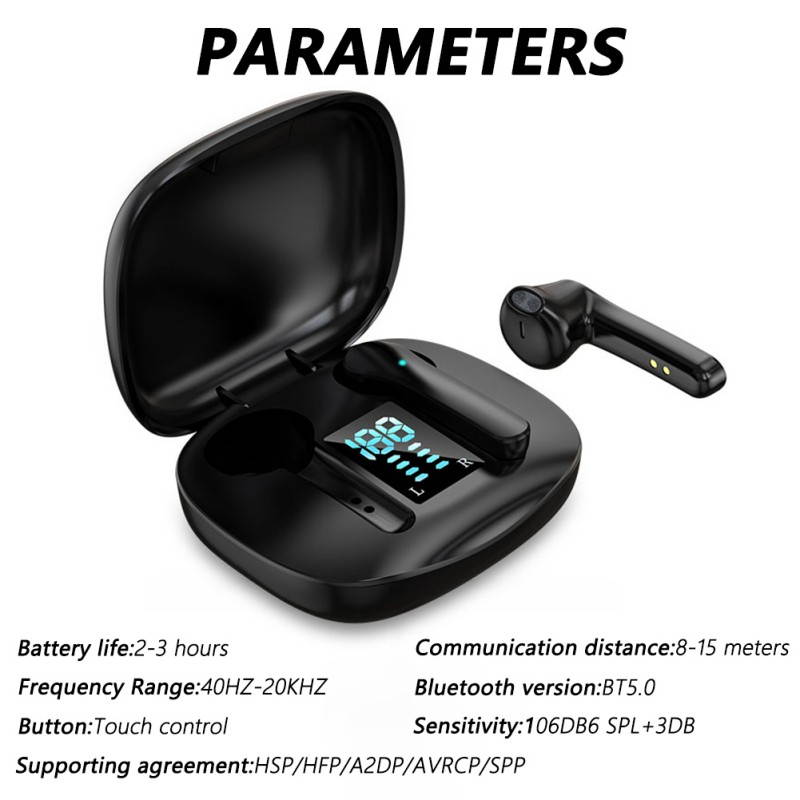 JS36 TWS In-ear Bluetooth Headset HiFi Music Stereo Earbuds Sports Gaming Noise Cancel Headphone With Microphone For All Phones