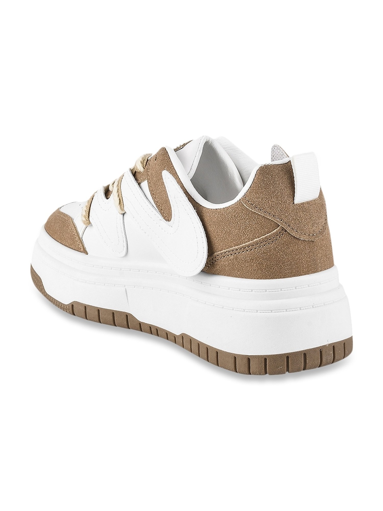 The White Pole Women's Khaki Casual Sneakers