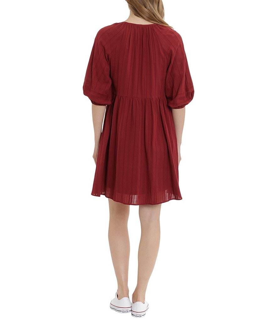 Jkara Petite Size V-Neck 3/4 Sleeve Beaded Bodice Gown