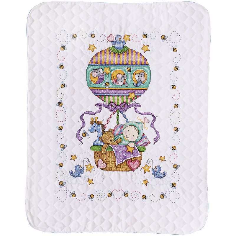 Tobin Stamped Quilt Cross Stitch Kit 34"X43"-Balloon Ride