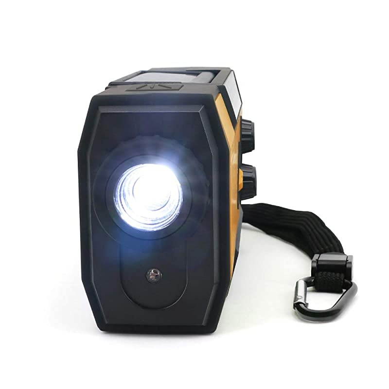 Solar Radio Hand Crank Portable Radio NOAA Weather Radio for Household and Outdoor Emergency with AMFM LED Flashlight Reading Lamp 2000mAh Power Bank USB Charger and SOS SirenFlashing