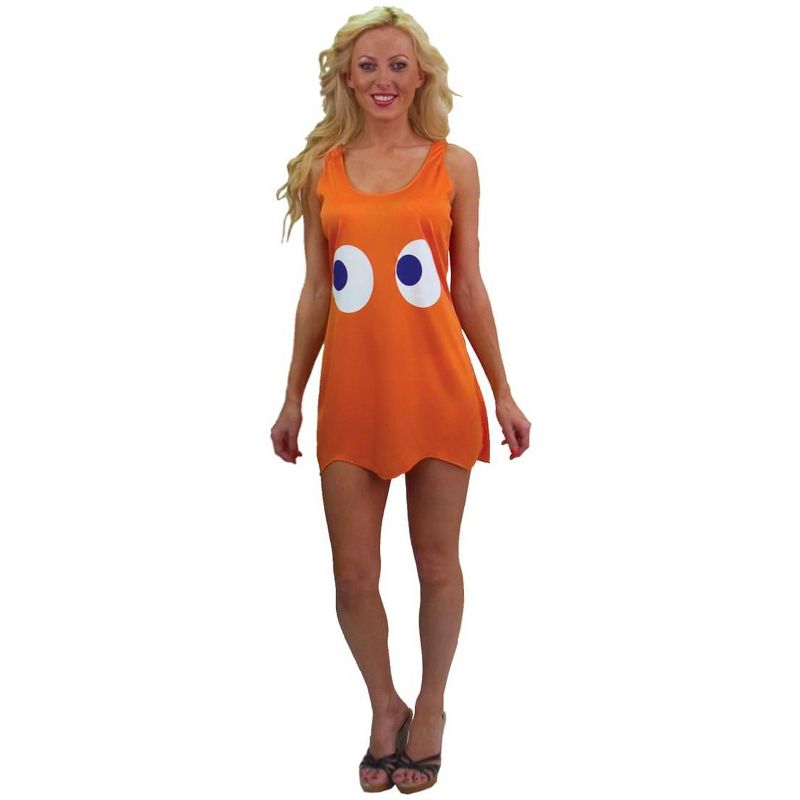 Seasonal Visions Pac-Man "Clyde" Orange Deluxe Costume Tank Dress Adult/Teen Standard