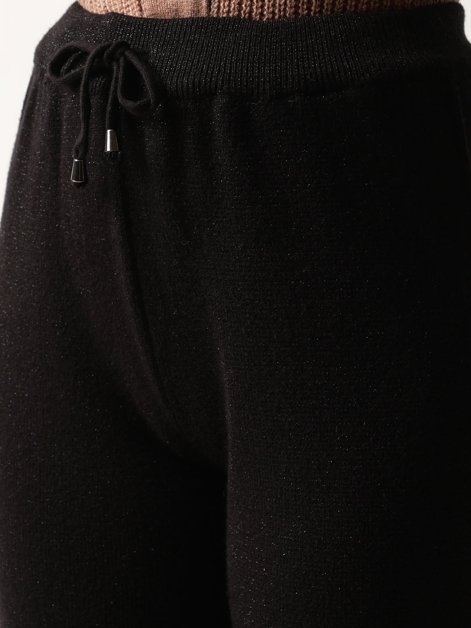 Rooted Black Cotton Sweat Pants