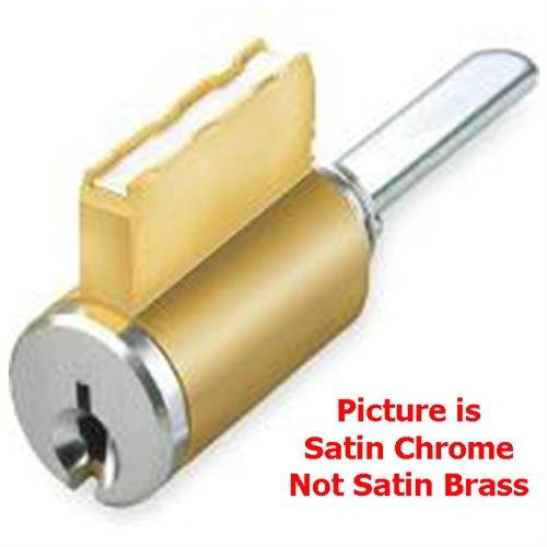 Ilco 15395YA-04 Satin Brass US4 Solid Brass Replacement Key-In-Knob / Lever Cylinder Lock With Yale YA1 Keyway