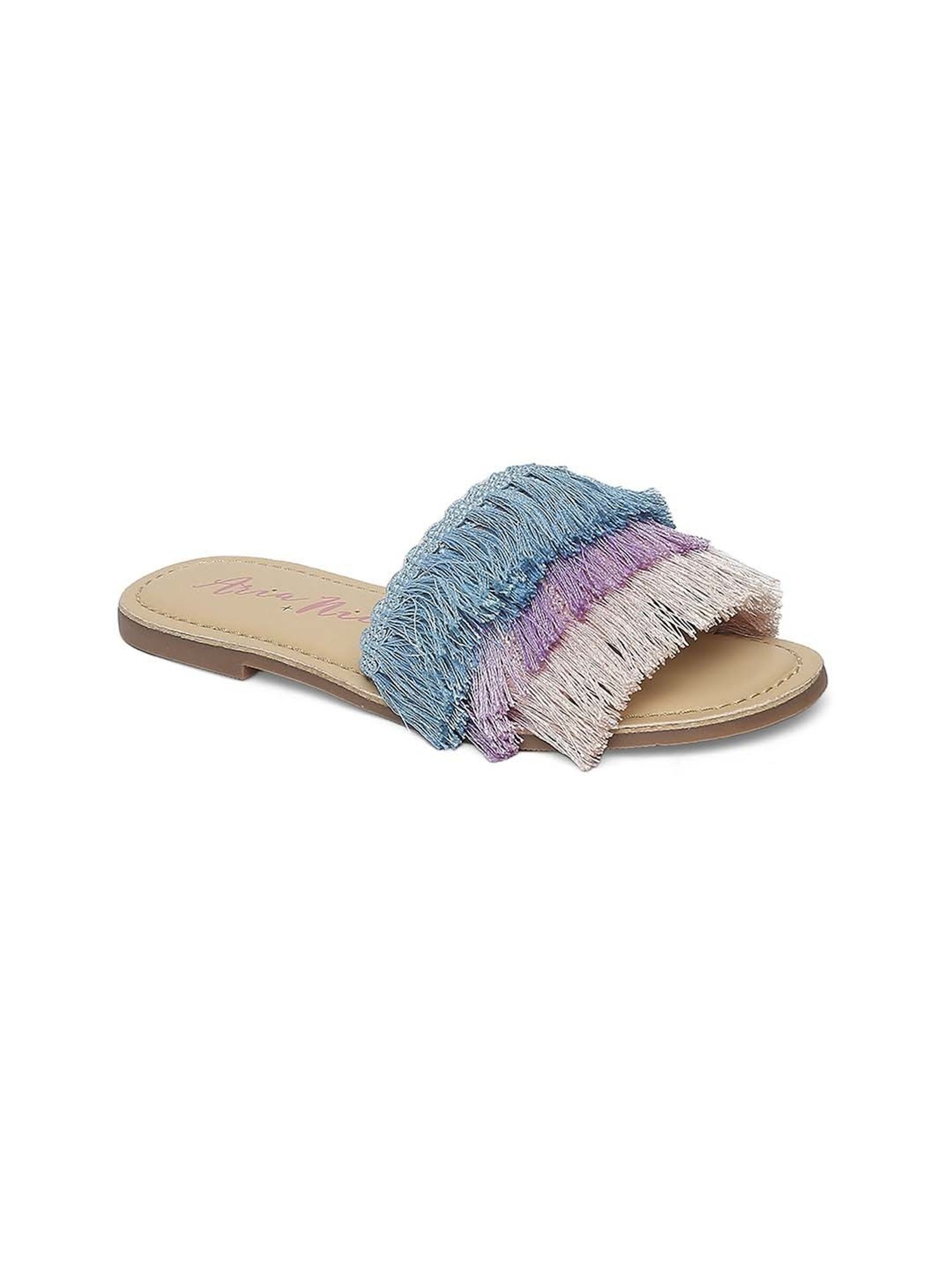 Aria Nica Kids Hawai Blue & Beige Casual Slides