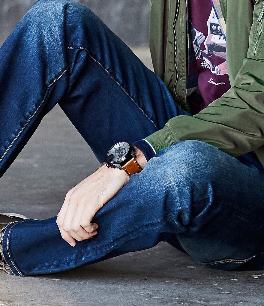 Diesel Mega Chief Chronograph & Date Leather-Strap Watch