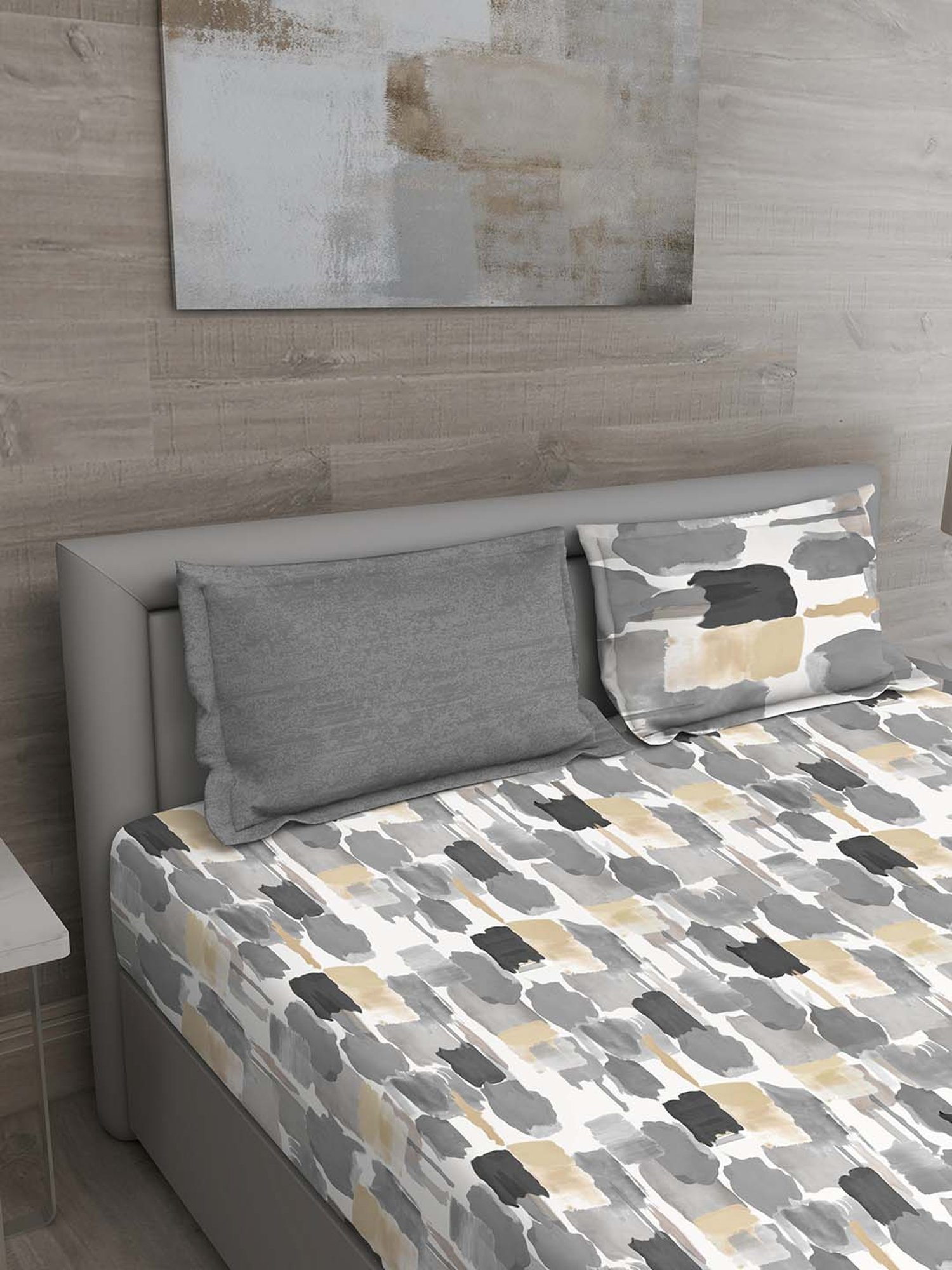 GM Multicolor 100% Cotton 144 TC King Bedsheet Set