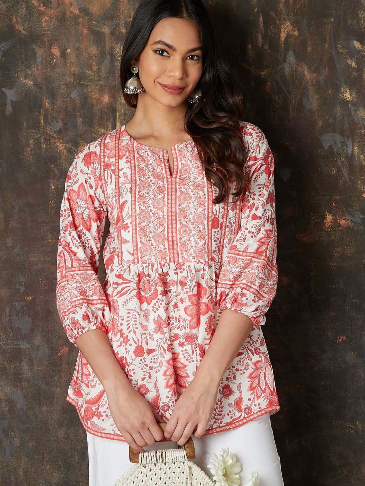 Melange by Lifestyle Pink Cotton Printed Tunic