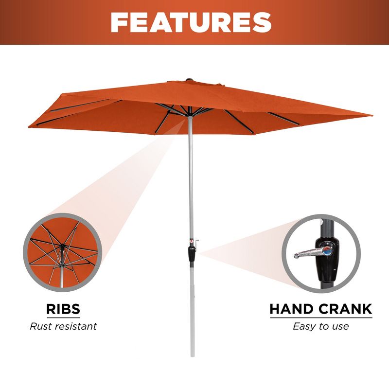 9' x 5' Rectangular Double Top Patio Outdoor Market Umbrella Emerald Green - Crestlive Products