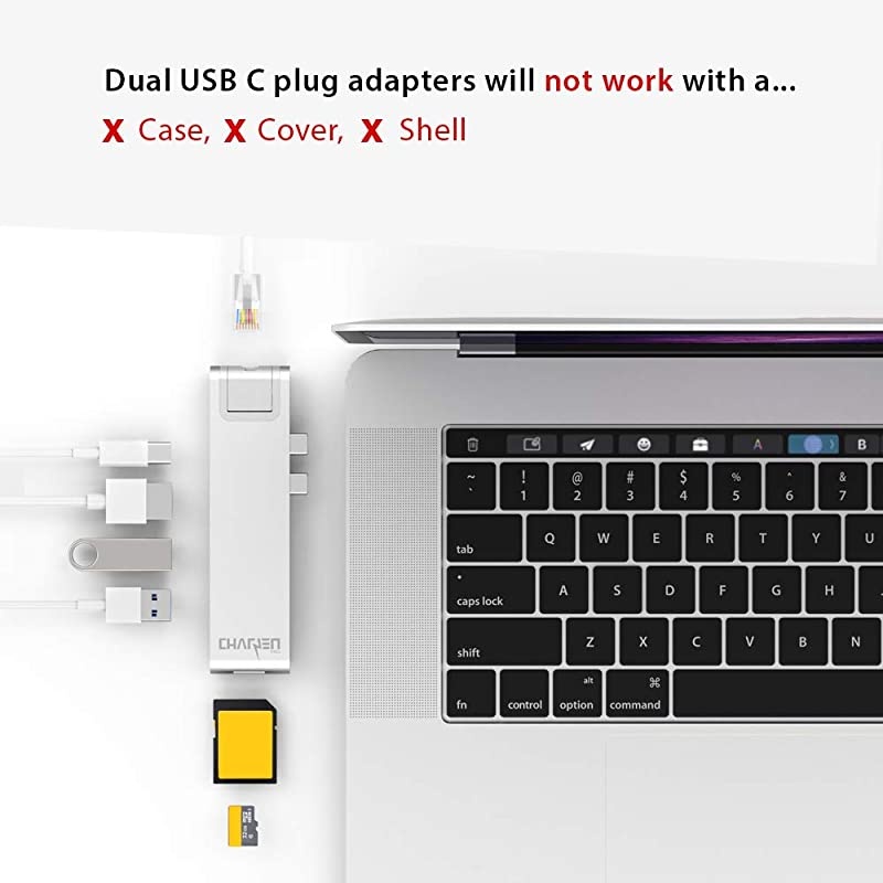 USB C Hub for MacBook Pro M1 16", 15", 13", 2020, 2019, 2018, MacBook Air M1 2020, 2019, 2018, 100W Power, HDMI 4K, 2 USB 3.0, microSD, SD Card Reader, USB C Port. USBC Adapter.