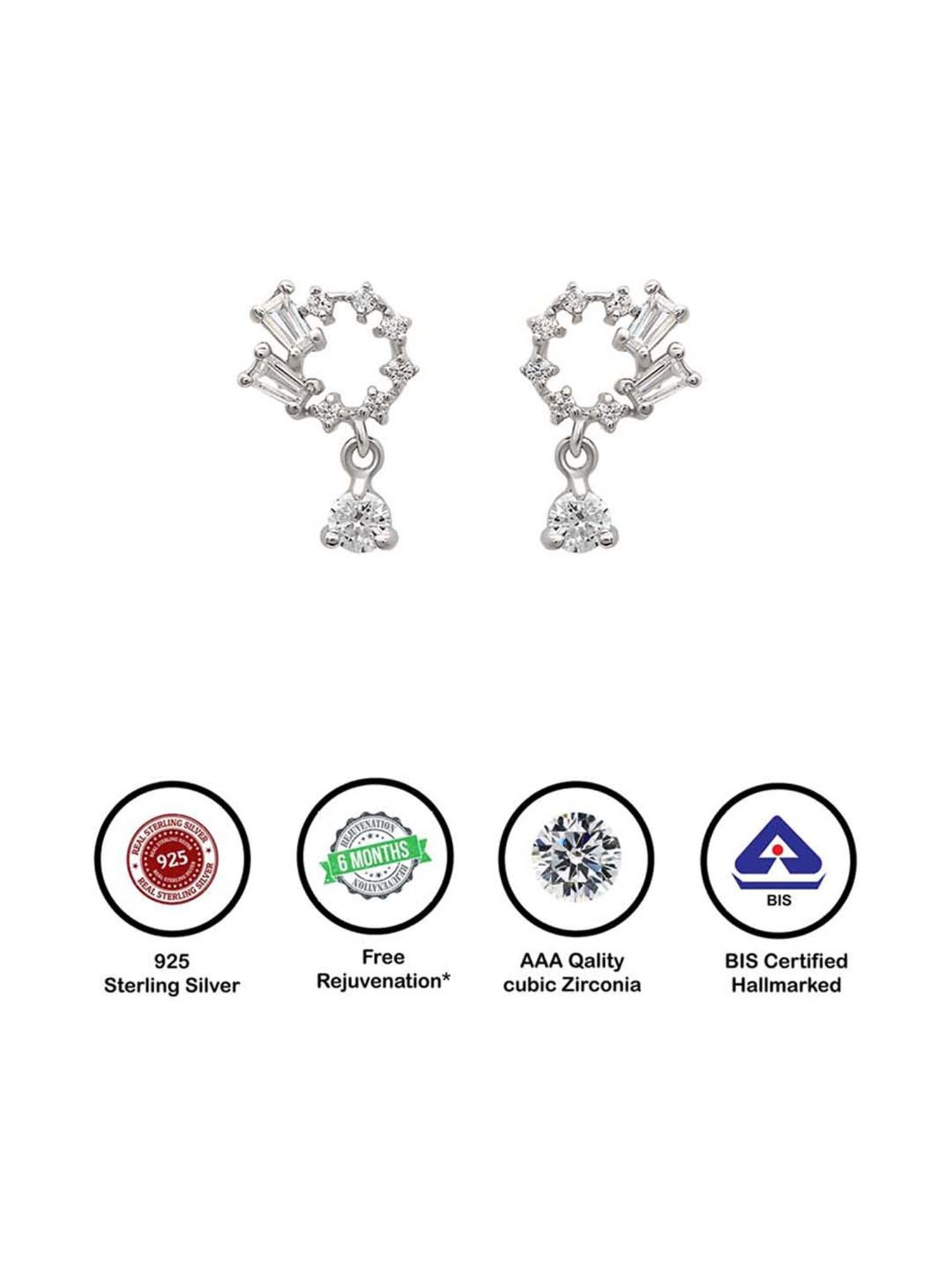 Silberry 925 Sterling Silver Orchid Drop Earrings for Women