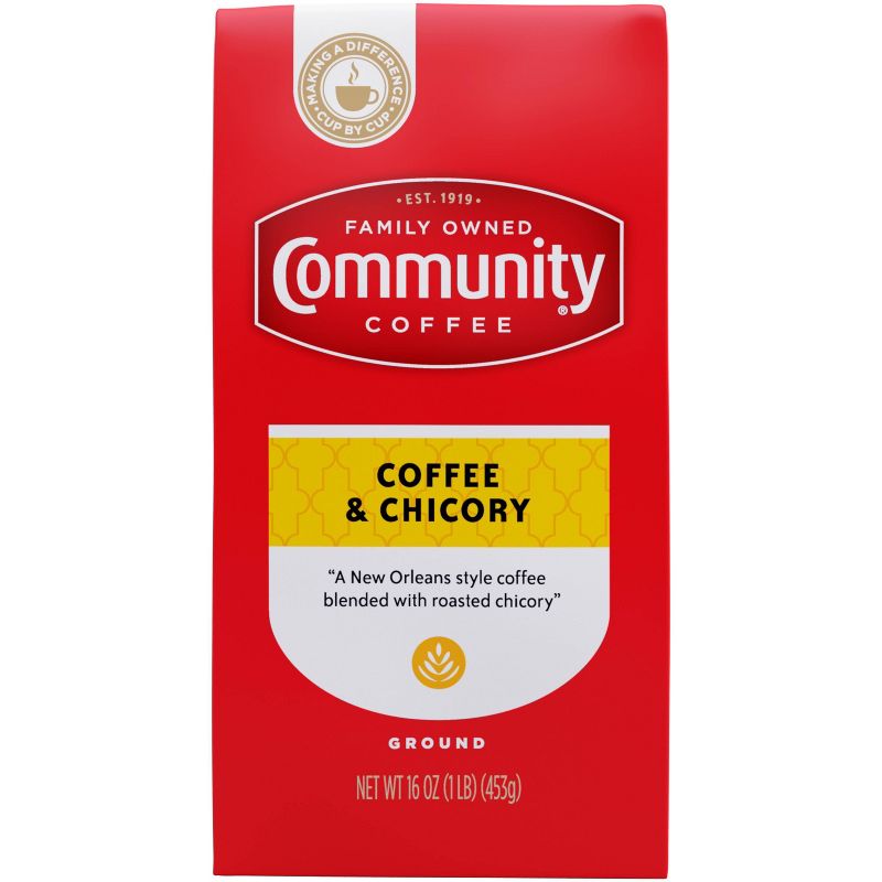 Community Coffee Coffee & Chicory Medium-Dark Roast Ground Coffee - 16oz