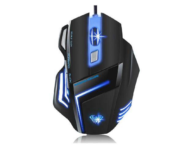 A-jazz 8D 2000DPI AULA Ghost Shark Firepower 7 Buttons USB Optical High-End Professional Gaming Mouse