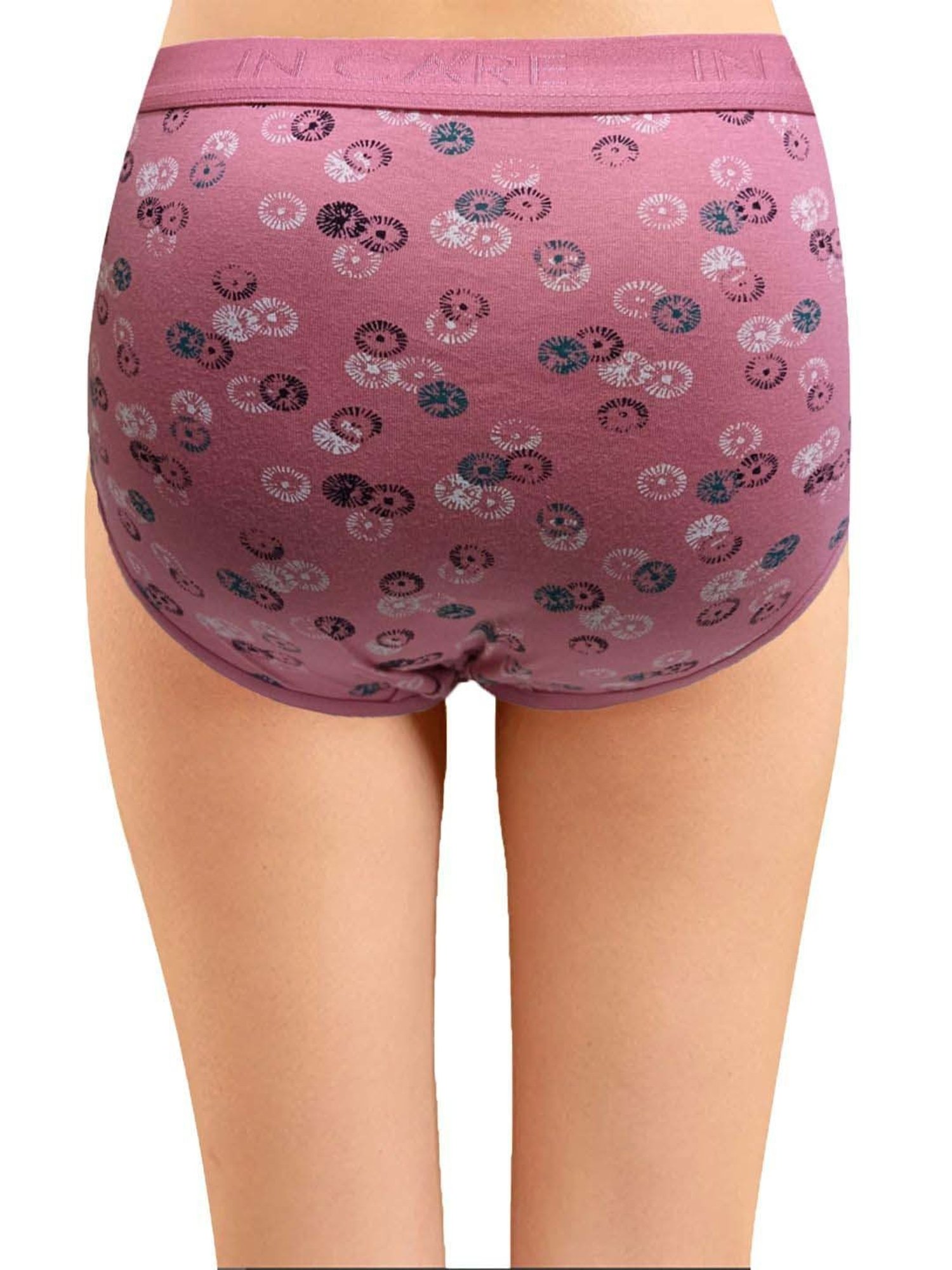 IN CARE Pink & Blue Cotton Printed Hipster Panties - Pack Of 3