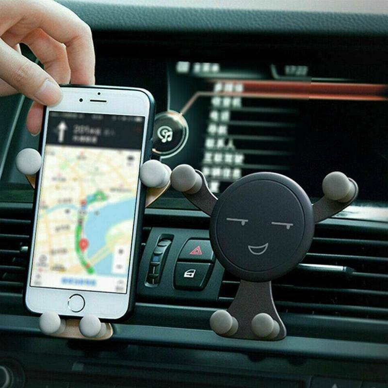 Universal Car Mobile Phone Holder Air Vent Mount Stand Cradle Smart No Touch Gravity Design for iPhone Samsung Galaxy and Other Smartphones 4.0"-6.0" (Gold)