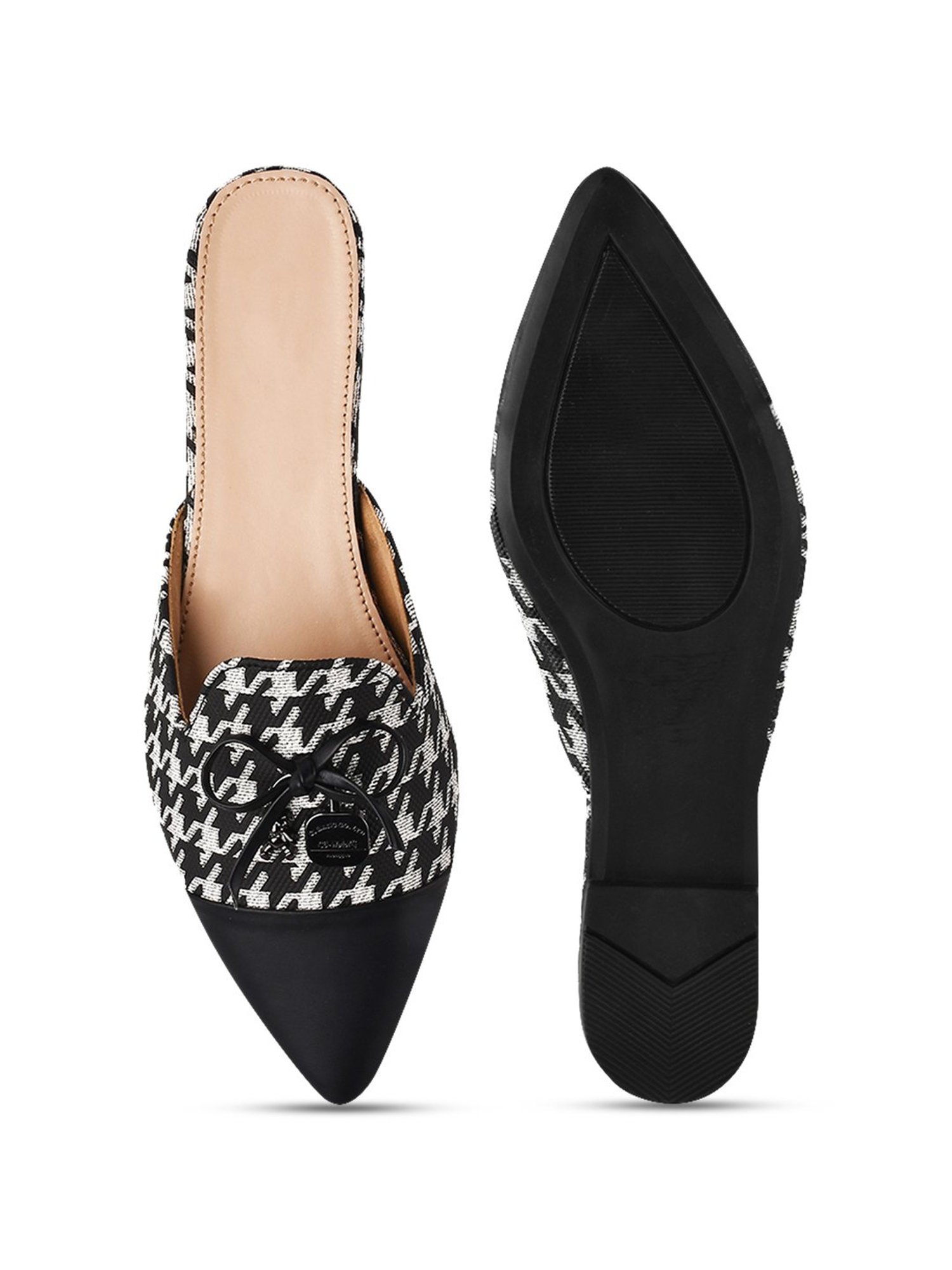 The White Pole Women's Black Mule Shoes