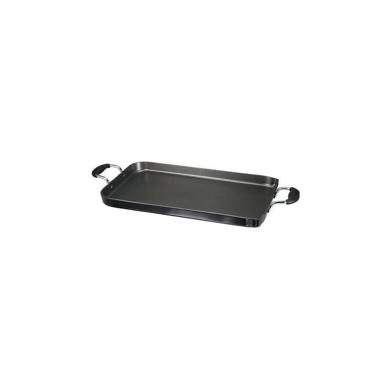 A92114 / C4061484 Specialty Nonstick Dishwasher Safe 18-Inch x 11-Inch Double Burner Family Griddle Cookware, 18-Inch, Black -