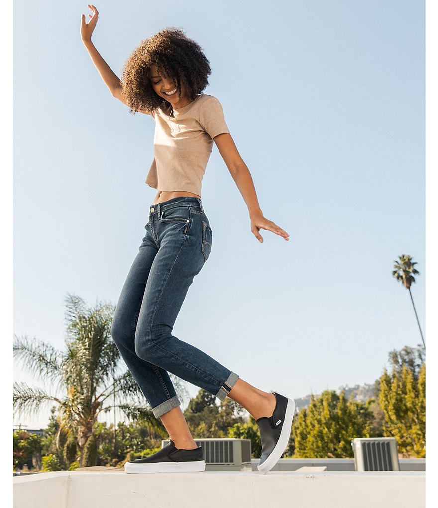 Silver Jeans Co. Boyfriend Mid Rise Rolled Cuff Jeans