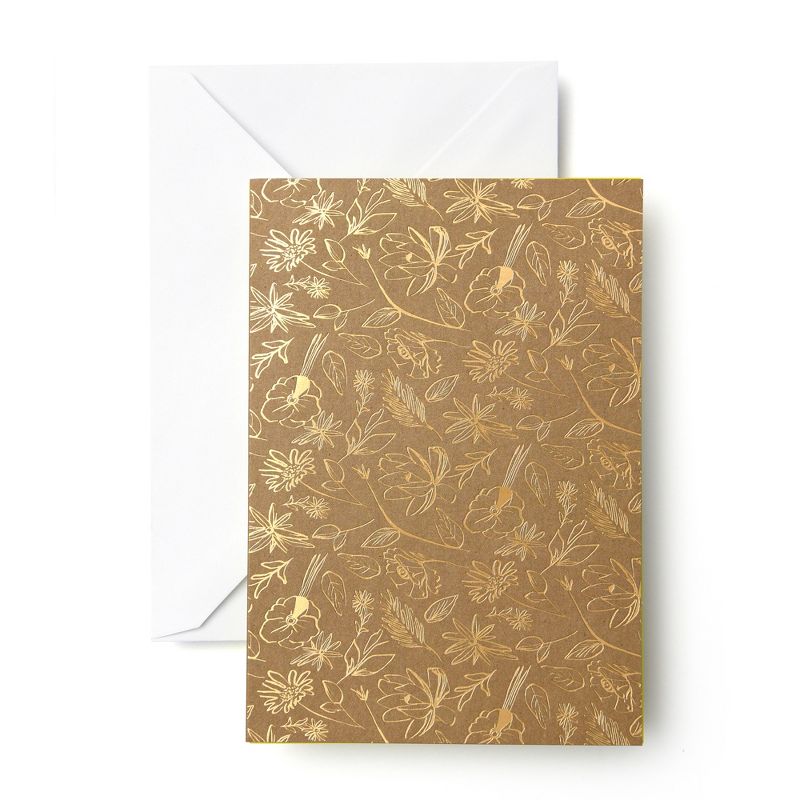 50ct Flower Print Cards Gold - Mara Mi