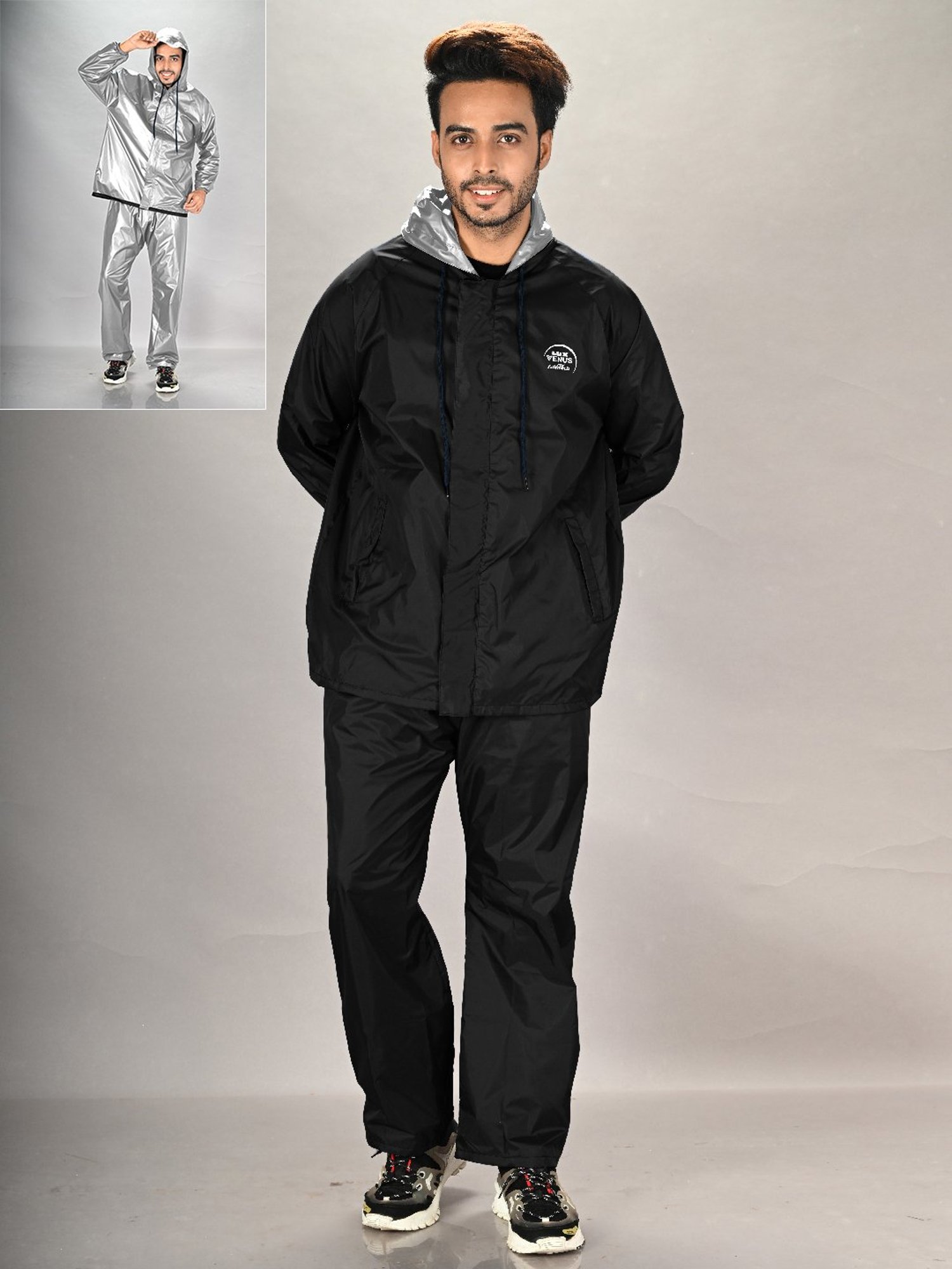 Wildcraft Red & Maroon Regular Fit Colour Block Rainwear Jacket