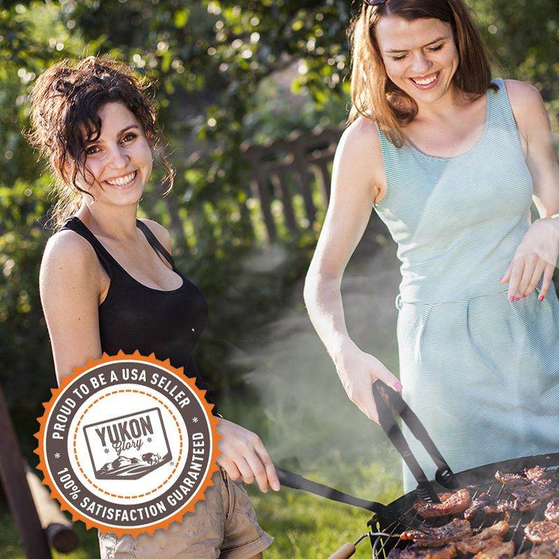 Yukon Glory Grill 'n' Serve BBQ Basket Set, Revolutionary Grill to Table Design, Includes 3 BBQ Baskets, Serving Tray and Patented Clip-on Handle.