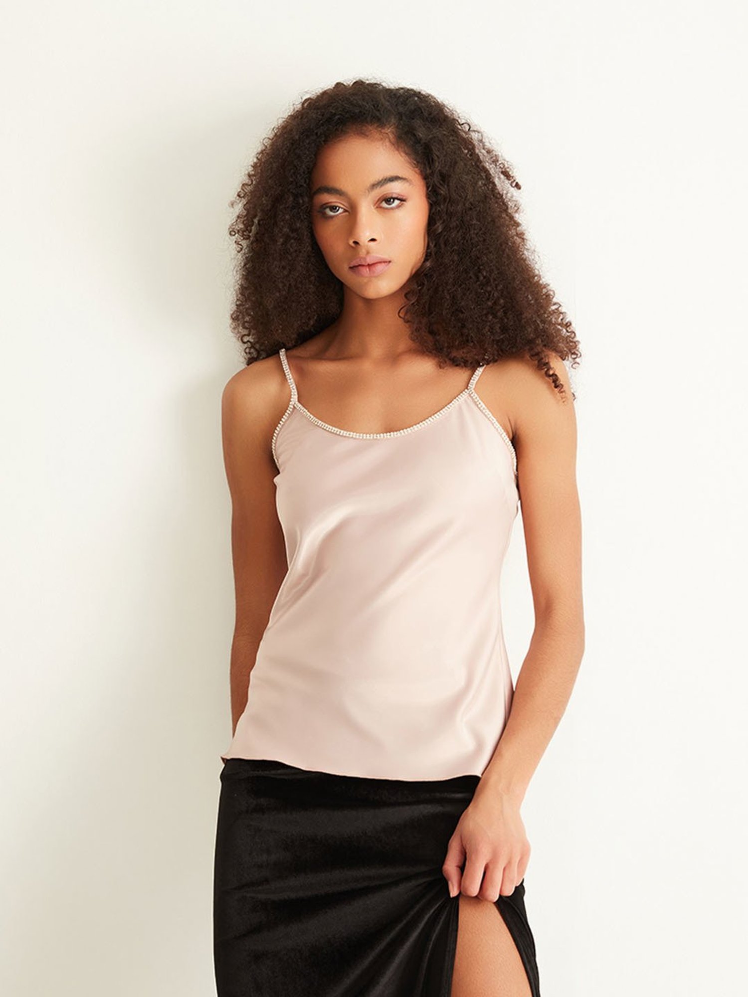 Cover Story Link Pink Embellished Cami Top