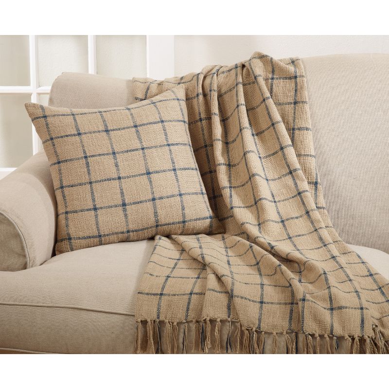 50"x60" Checkered Throw Blanket Brown - Saro Lifestyle