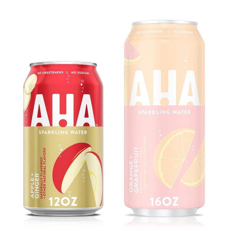 AHA Apple + Ginger Sparkling Water - 8pk/12 fl oz Cans